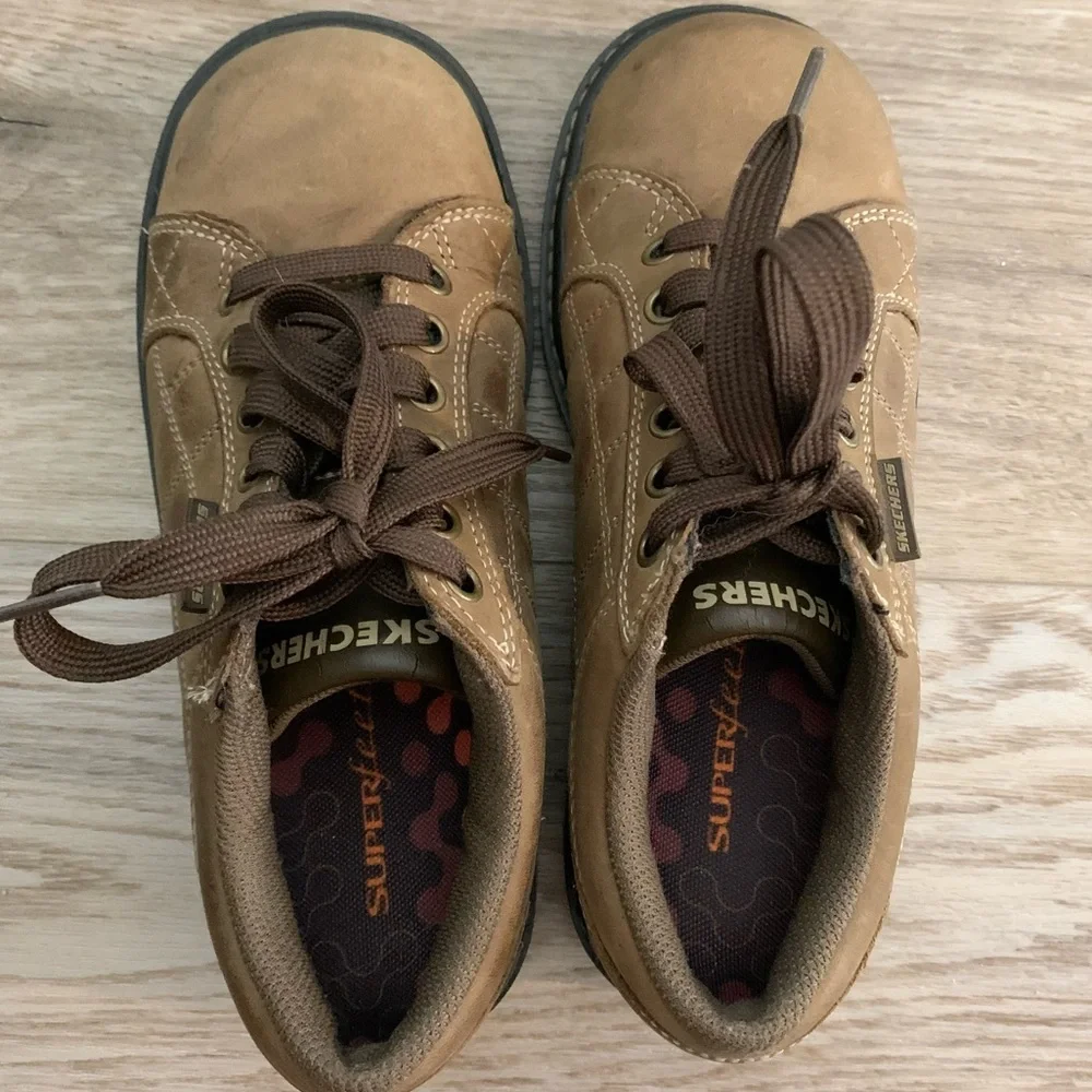 Skechers Y2K Jammers Chunky Oxford Leather Quilted Contrast Shoes 6.5